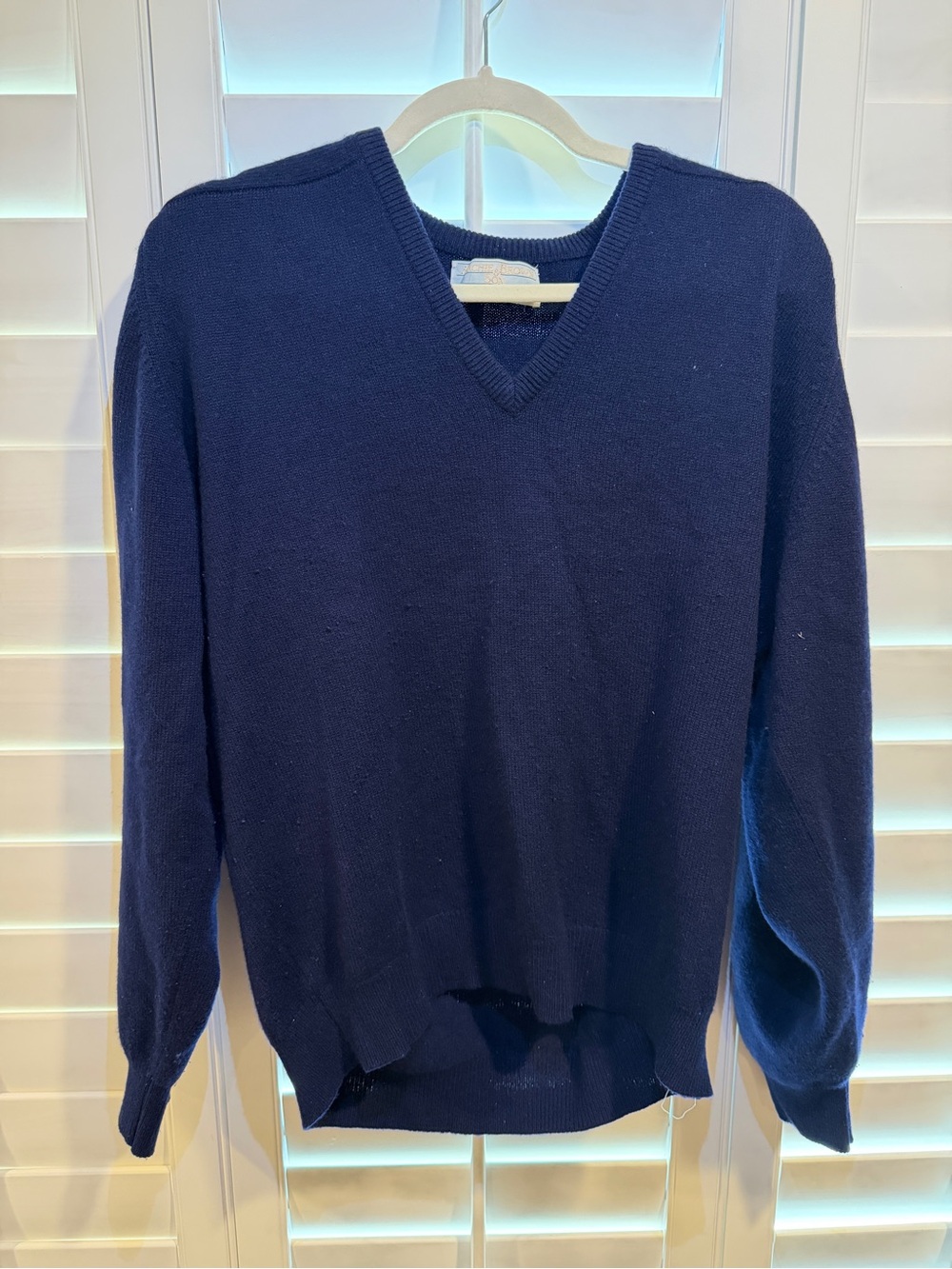 Men's V-Neck Sweater in Navy Blue